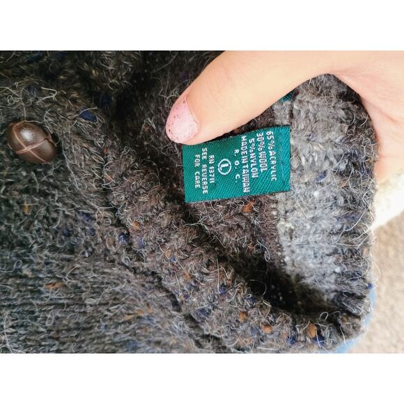 VTG Claybrooke Outdoors wool blend sweater color block design L eclectic grandpa - Picture 12 of 16